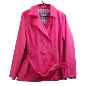 Ispo Pink Double-Breasted Women's Rain Jacket Size Large